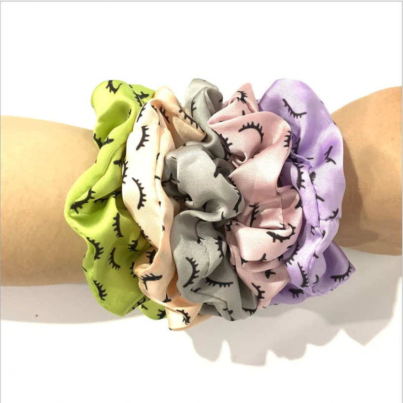 Good Quality Custom Scrunchies 10 cm Personalized Design Hair Scrunchies Girls Ponytail Holder Elastic Hair Tie