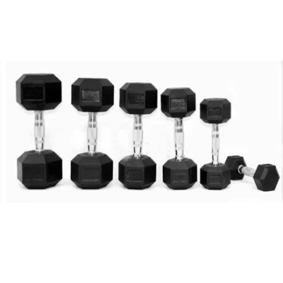 Good Quality Factory Directly Hot Selling Gym Equipment Commercial Hex Rubber Dumbbell