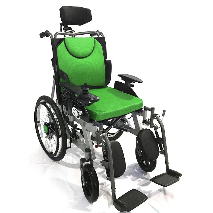 Good selling adjustable folding backrest disabled used motor electronic wheel chair with footrest