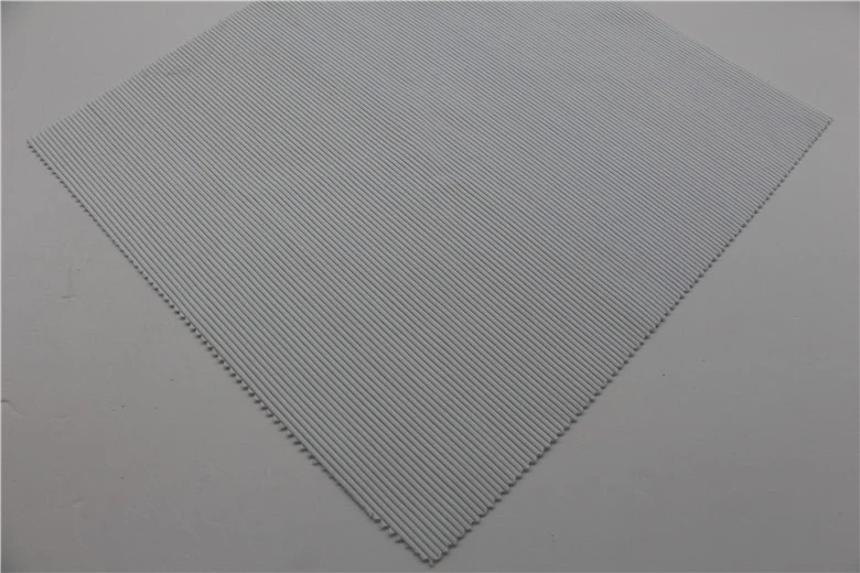 Grey polyester nylon stripe ribbed mesh kint poly rib spandex fabric for clothing / upholstery / shoes