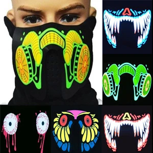 Halloween Festival Parties Mask Masquerade Carnival Party Rave Light Up El Panel Mask