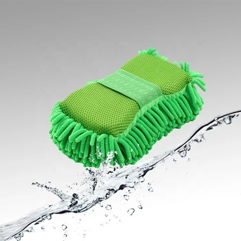 Hand Soft Microfiber Thick Chenille Car Wash Block Car Cleaning Sponge Block Car Washer Tools
