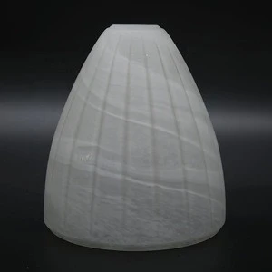 Handmade Frosted Glass Bell Lamp Cover Light Shade Crackle for Table Lamp Light Fixture