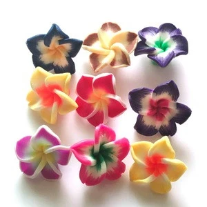 Handmade Jewelry Mix colors 15mm/20mm/25mm polymer plumeria clay flowers factory sales.