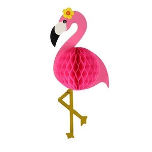 Hanging Decorations Paper flamingo  Honeycomb for Luau Hawaiian Themed Party Supplies