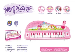 Happy Electronic Keyboard Toys Pink With Microphone Early Education Multi-function electronic piano Sale Toy Musical Instrument