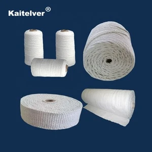 Heat resistance ceramic fiber textiles square/round rope, twisted braid, cloth, tape and yarn