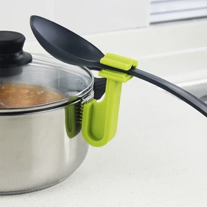 Heat Resistant Spatual Pot Clips Utensil Rest Cooking Kitchen Utensil Holder