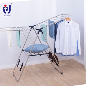Heavy duty double hanging laundry air dryer clothes garment foldable drying rack