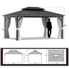 Heavy duty hardtop metal gazebo 12x16 aluminium outdoor garden