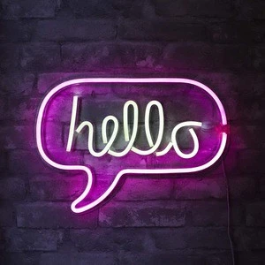 Hello Neon Signs Led Light Art Decorative Novelty Neon Marquee Sign Wall Table Decor for Wedding Party Supplies Kids Room Decor