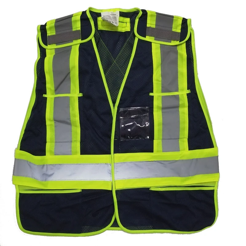 Hi Vis Reflective Police Traffic Vest Streetwear Uniform Uniform 5cm High Reflective Tape Work Safety 100% Polyester Breathable