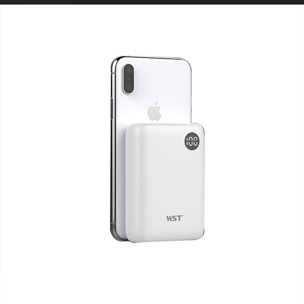 High Capacity Wallet Power Supply White & Black Mini Pocket Power Bank Mobile Charger Power Banks 10000mah