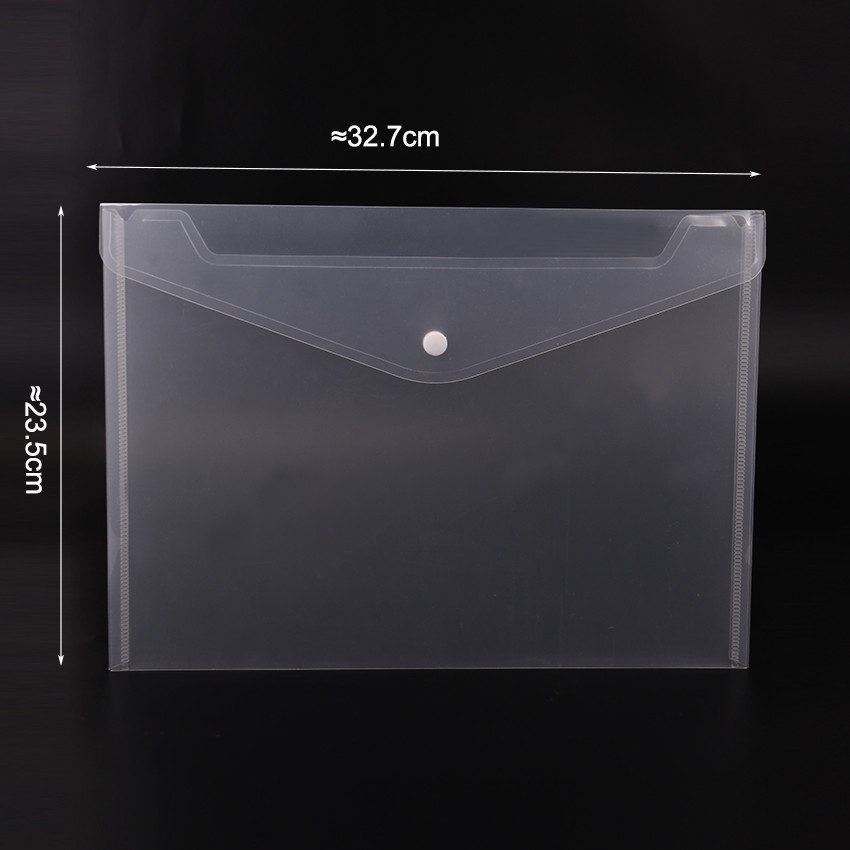 Buy High Quality A4 Size Plastic Button Snap File Folder Bag Pp Clear ...
