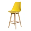 High quality bar stool with upholstered seat pp plastic seat silla design cafe office dinning living room furniture
