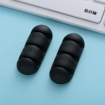 High quality cable clamp management sticky adhesive cable clips silicone  black phone cable holder organizer