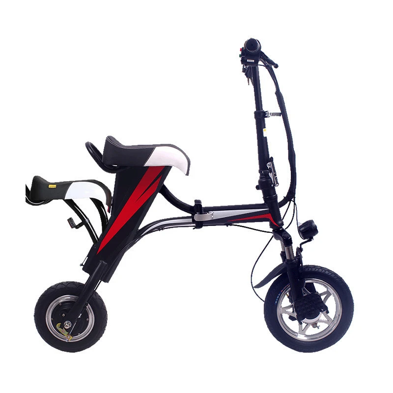 High Quality  Cheap 12 inch Electric Folding Bicycle with 2 seat 36V 48V E Bike