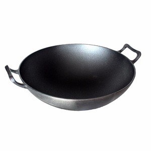 High Quality Chinese double handle cast iron wok
