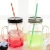 Import high quality colorful glass mason jar with handles wholesale mason jar with straw from China