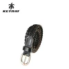 High Quality Craftsmanship Braided Genuine Leather Black Knitted Belt