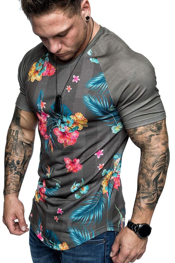 high quality custom design floral  sublimation t-shirt wholesale short sleeves floral tshirt in bulk