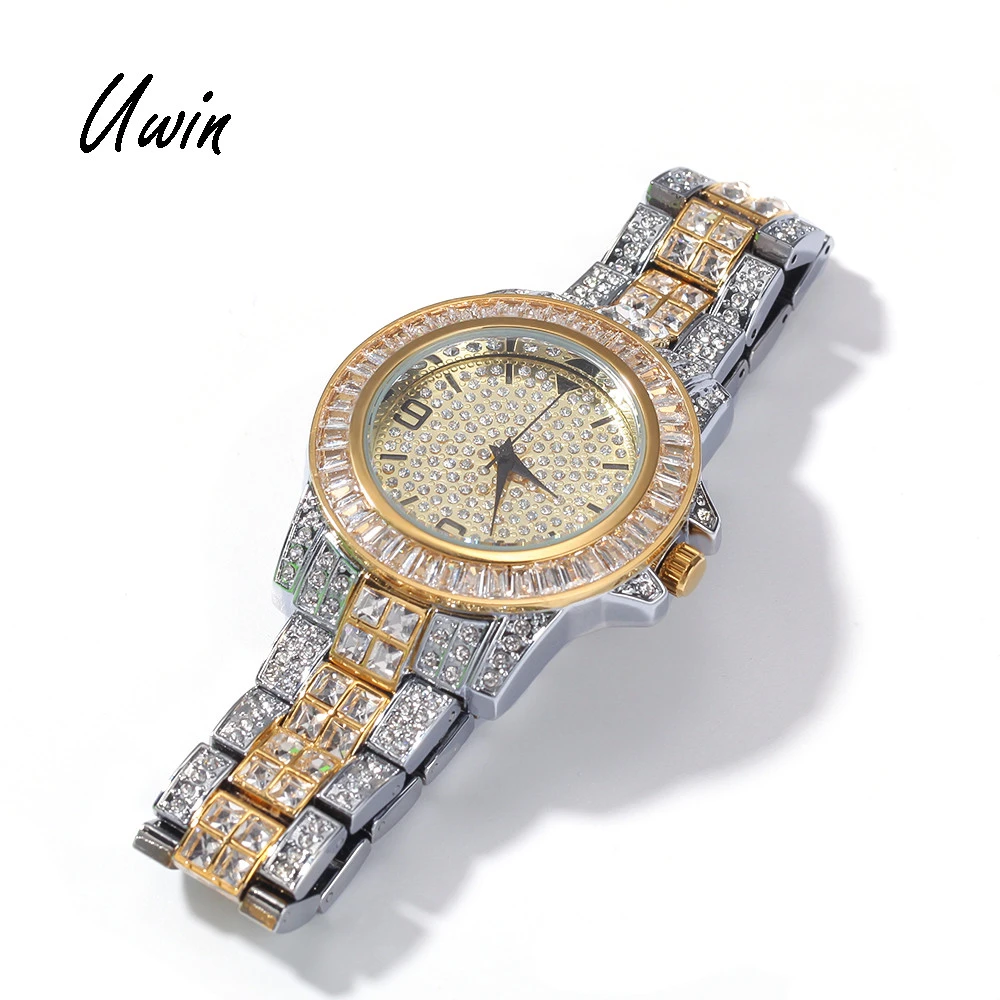 High Quality Iced Out Branded Watches for Men Hip Hop Gold Bling Bling Wrist Watch