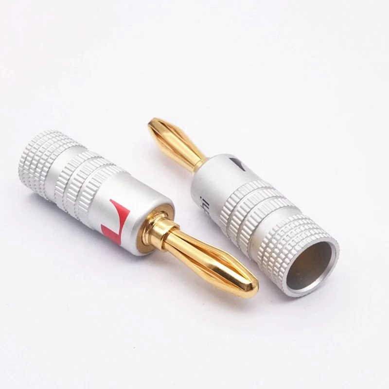 High Quality Nakamichi Straight 4mm Banana plug 24K Gold Plated Copper BFA Male Speaker Audio Connector