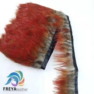 High quality  Natural Red  Pheasant Feather Trims Fringe
