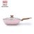 Import high quality pink color non stick marble coating aluminum cookware cooking wok panci with wooden grain handle from China