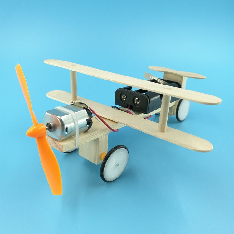 High quality product children diy wood airplane toy color educational toy glide taxiing aircraft