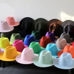 High Quality Western Cowboy Hat Wide Brim Panama Fedora Hats Women Wholesale Felt Classic Party Fedora Hats Men Manufacture