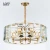 Import Home decorative metal hotel living room nordic hanging pendant chandelier modern luxury crystal round led chandelier light from China