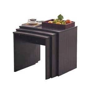 Home Furniture Black Wood Small Side Coffee Table Set Modern End Tables Set