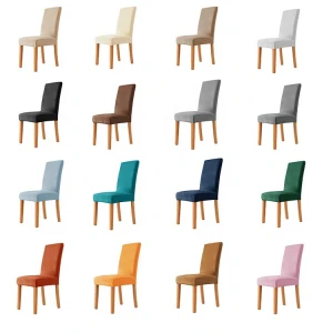Home Textile upholstery stock Multi-color  banquet supersoft spandex velvet chair cover fabric