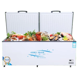 Horizontal double door copper tube large freezer commercial large capacity freezer refrigerator freezer energy saving