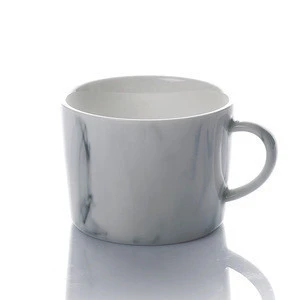 Hosen 28 Best Choice Manufacturer White Marbling Coffee Cup Set, Factory Porcelain Marble Tea Cup/
