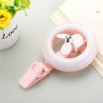 Hot in Summer Portable LED Flash Pink Fans Selfie RingLittle Angel Fan Mini Selfie Light 7 Color for smartphone