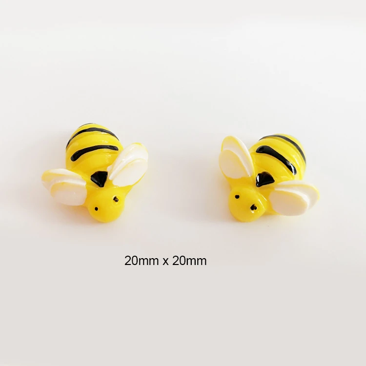 hot sale 20mm flatback artificial honeybee shape resin animal cabochon