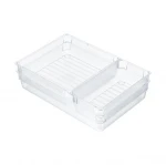 Hot Sale 6 Pieces Set Clear Stackable Plastic Vanity Cabinet Drawer Storage Tray  Acrylic Desk Drawer Bin Organizers
