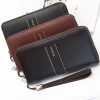 Hot sale brand mens long style pu leather wallet