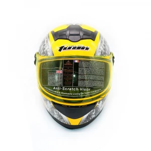 Hot Sale  Fashion Full Face Safty Discount Motorcycle Helmet Yellow