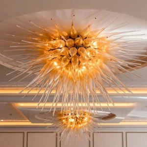 Hot sale hotel Ceiling Decorative Lamp Murano sea urchin Glass pendant Chandelier Lighting