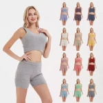 Hot Sale Ladies Winter Sleepwear Warm Feather Yarn Cardigan With Crop Top And Shorts 3 Pieces Sets Lounge Wear Pajamas