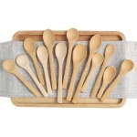 Hot Sale Mini Wooden Spoon Kitchen Cooking Teaspoon Condiment Utensil Coffee Spoon Kids Ice Cream Tableware Tool