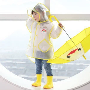 hot sale Style EVA Kids Raincoats Transparent children students kids rain cape For Girls and Boys