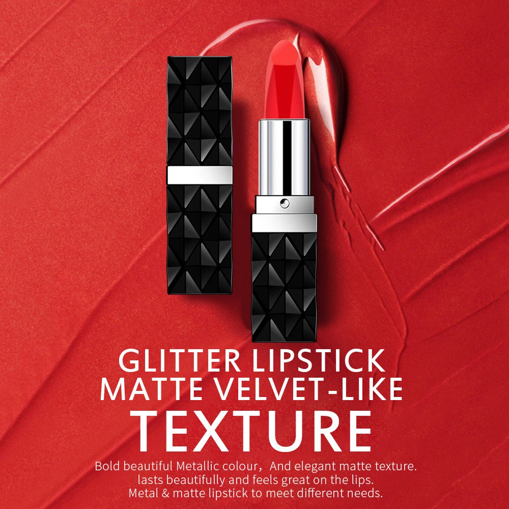 Hot Sales Private Label Lips Makeup Waterproof Shimmer Long Lasting  Lipstick Luxury Makeup  Matte Shine