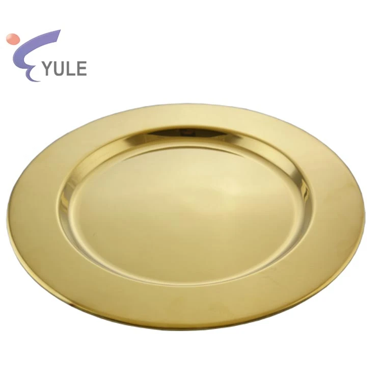 hot selling 13 in. gold stainless steel base plate for wedding