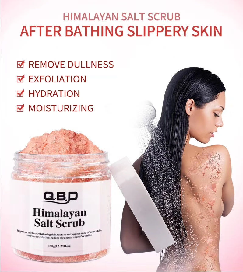 Hot Selling Deep Cleansing Natural Organic Body Skincare Pink Himalayan Salt Body Scrub