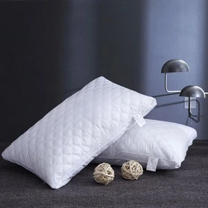 Hotel Quality Plush Gel Fiber Filled Pillow with a quilted cover and sateen piping - Hypoallergenic & Dust Mite Resistant