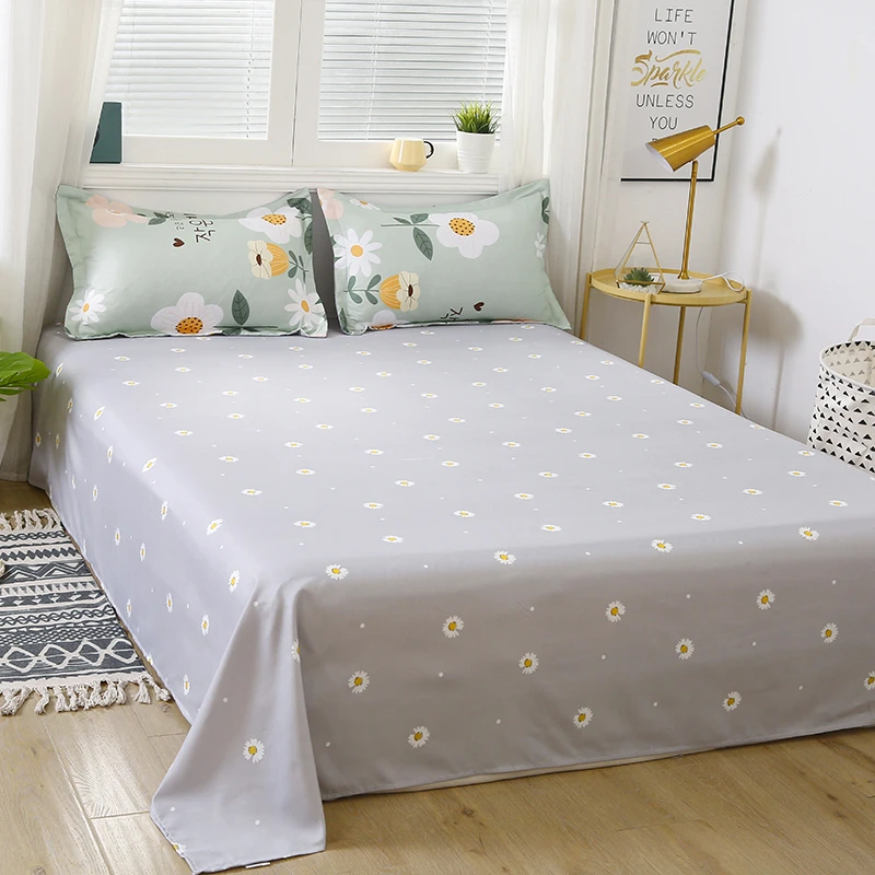 Household Beautiful 100% Polyester Brush Plain Bed Linens Cover Sheet Bedding Set